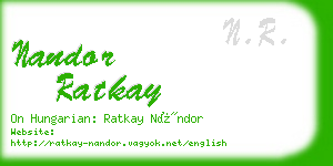 nandor ratkay business card